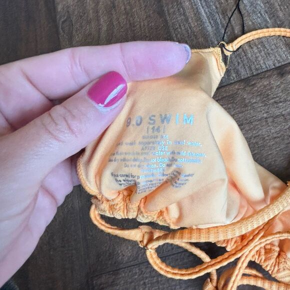 9.0 Swim Athena Orange Triangle Bikini Top NWT - Picture 9 of 11